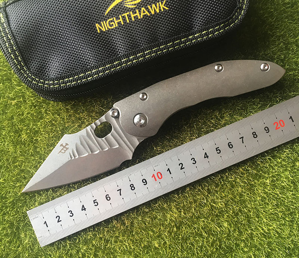 NIGHTHAWK Stitch Flipping s35vn blade Folding knife Titanium handle Tactical hunt outdoor camping survival Knives EDC tool