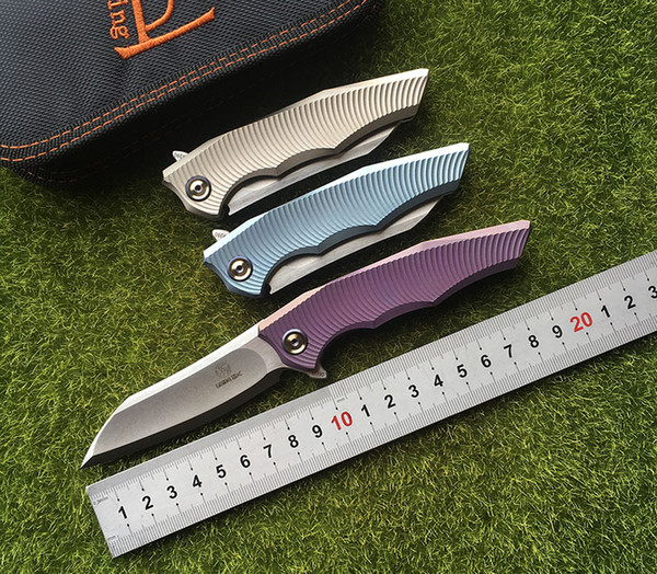 original libing Elf outdoor Flipper Folding knife Titanium handle M390 blade Tactical camping survival Knives EDC tools