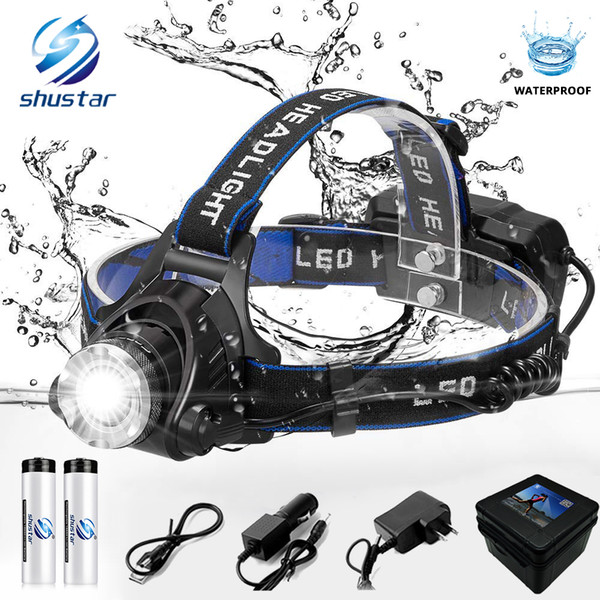 LED headlamp fishing headlight 6000 lumen T6/L2 3 modes Zoomable lamp Waterproof Head Torch flashlight Head lamp use 18650