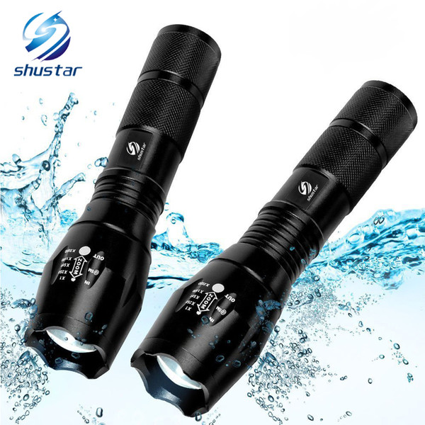 Ultra Bright LED Flashlight XML-T6/L2 8000 Lumen torch Zoomable flashlight 5 switch modes waterproof torch light