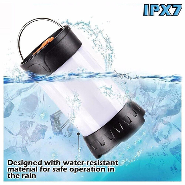 LumiParty LED Camping Lantern Flashlight USB Rechargeable Tent Lamp Light 5 Modes Outdoor Lantern with Magnetic Base For Camping