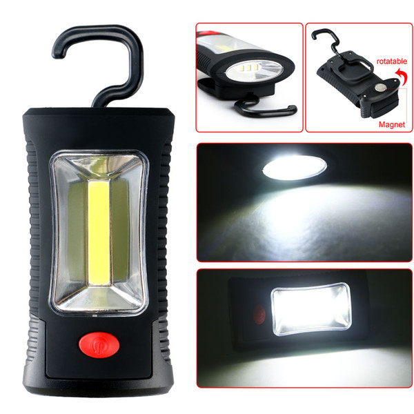 LED Flashlight AAA COB 3W Working Emergency lights Lamp Torch Magnetic Hanging Camping Light With Magnet Camping Folding Hook