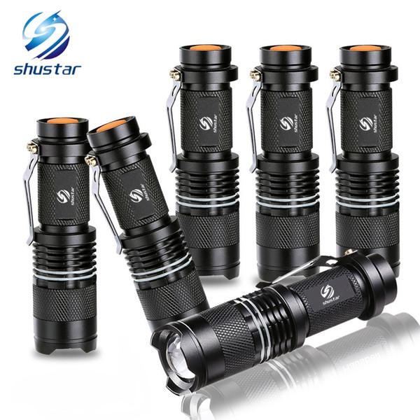 Mini powerful led flashlight Q5 2000 Lumens torch with luminous ring zoomable flashlight 3 modes led torch use AA