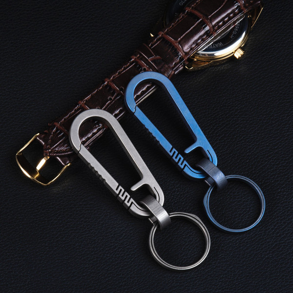 small TC4 titanium outdoor travel daily portable handy hanging fast couple lovers' key ring key chain buckle clip simple carabiner hook new