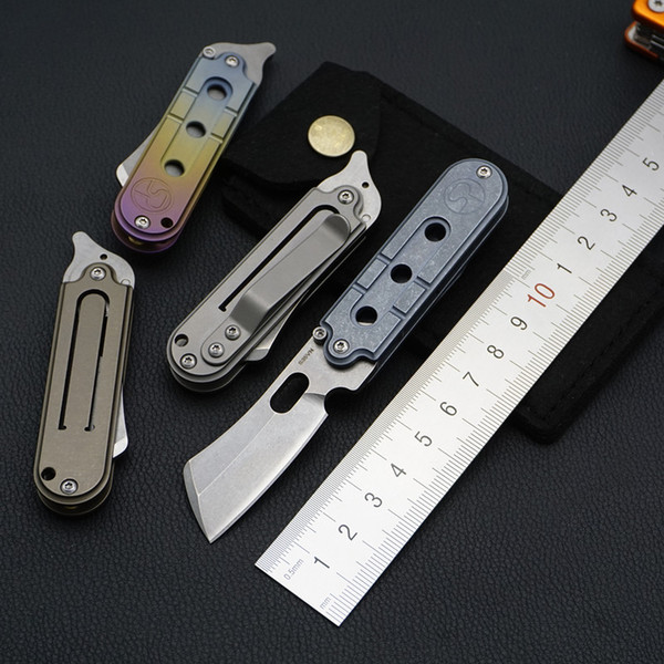 high end bean curtiss mini pocket knife s35vn razor blade TC4 titanium handle ball bearing frame lock folding survival knife small edc tools