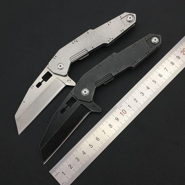 unique CNC mark commander style D2 blade stainless steel handle rescue hunting tactical survival folding knife brand pocket knives bearing