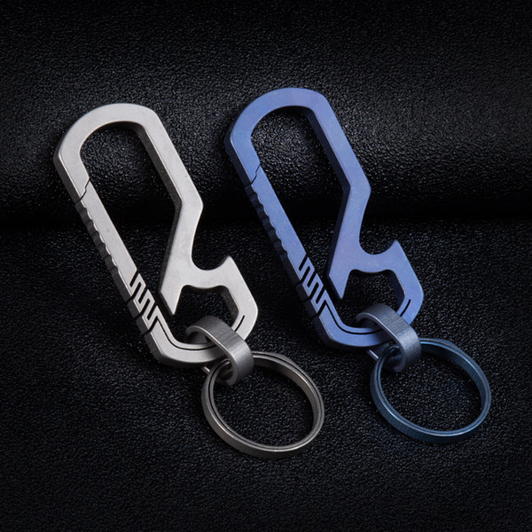 high end OEM cool TC4 titanium outdoor travel daily portable handy hanging fast couple lovers' key ring key chain buckle clip carabiner hook