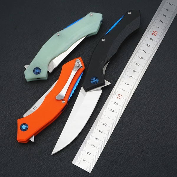 blue moon style edc tools D2 blade G10 handle rescue tactical survival camping hunting military folding knife flipper pocket knives brand