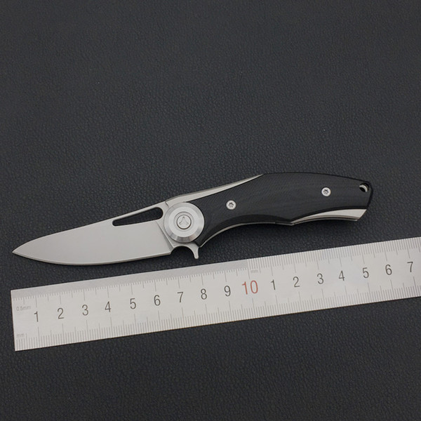 mini dark titanium and G10 handle ball bearing rescue camping hiking tactical survival folding knife D2 pocket knife small brand knives bear