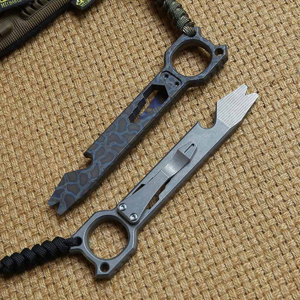 TWO SUN Original Crowbar titanium Multi-function Shank Flat Head Pointed Crowbar Pry Bar Pry camping hunting EDC