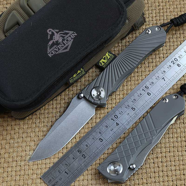 KEVIN JOHN CR umnumzaan M390 blade Titanium folding knife ball bearing tactical camping hunting outdoor gear survival pocket knives EDC tool