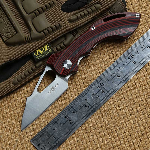 TWO SUN TS47 D2 blade G10 handle Ball bearing folding knife camping hunting Pocket knives outdoor Survival EDC Tools