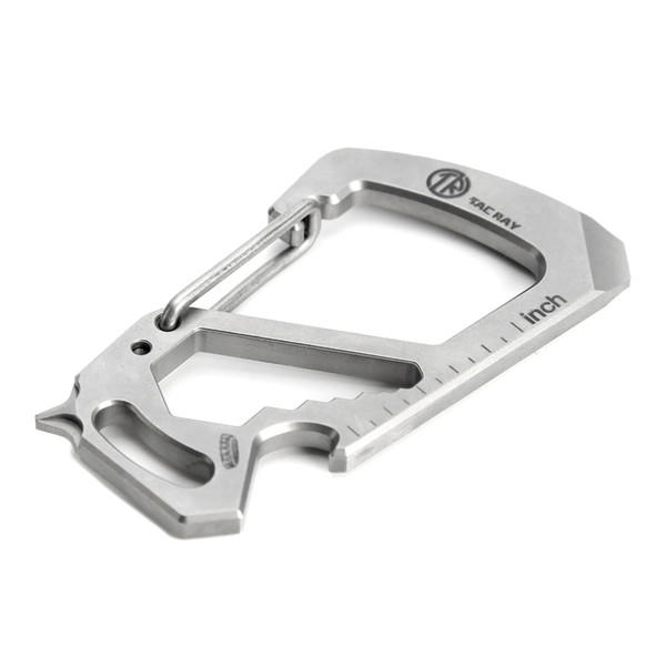 Carabiner Keychain 100% Titanium Multitool - Edc Survival Tactical Gear - 12 Tools in 1 - Bottle Opener, Wrench, Screw Driver, Key Clip, etc