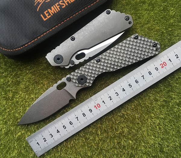 LEMIFSHE S SMF Folding Knife D2 blade Titanium handle Copper washer kitchen outdoors hunting utility Knives EDC Tools