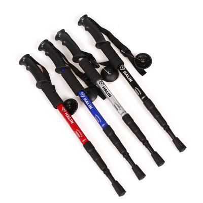 High Strength Aluminum Alloy Walking Alpenstocks Climbing Staff Telescopic Nordic Hiking Sticks Ultra-light Adjustable Cane Trekking Pole