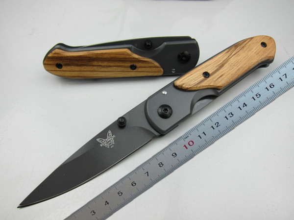 Butterfly DA44 survival Pocket folding knife Wood handle Titanium finish Blade tactical knife EDC Pocket knife knives