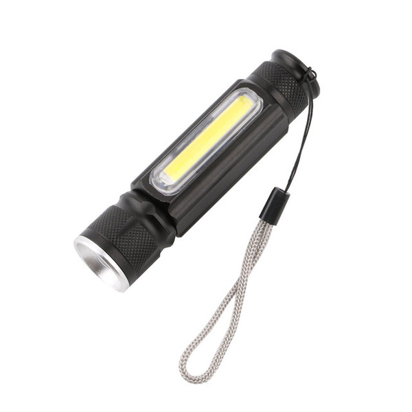 USB Handy Powerful COB LED Zoomable Flashlight Rechargeable Torch USB Magnet Flash Light Pocket Camping Lamp Built-in 18650