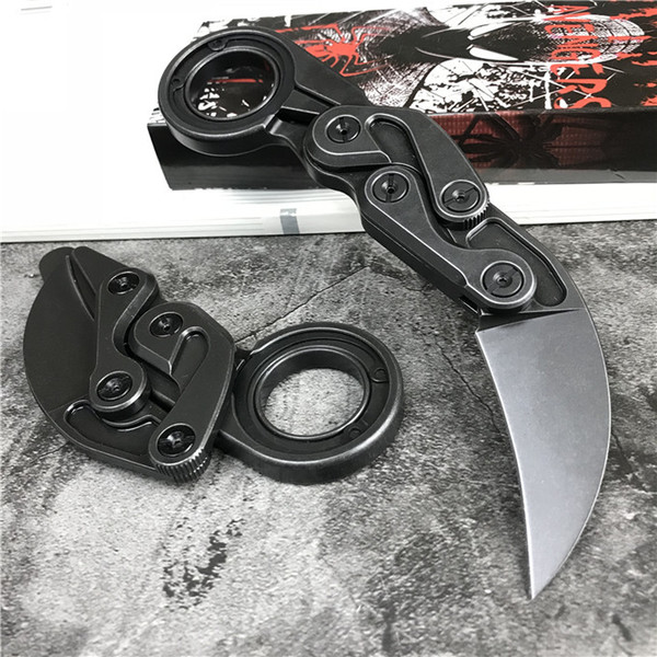 New High End Caswell Tactical Knives Karambit M390 Black Stone Wash Blade Stainless Steel Handle EDC Pocket Knives Xmas Gift