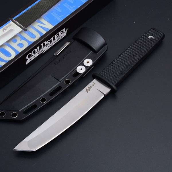 New Arrival Cold Steel 17T KOBUN Survival Stright knife Tanto Point Satin Blade Utility Fixed Blade Knife Hunting Tools Free shipping