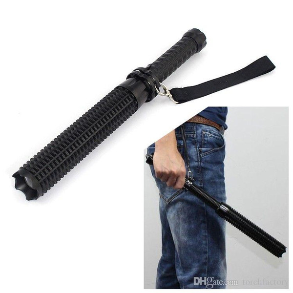 CREE Q5 1000LM LED Spiked Mace Baseball Bat Long ZOOMABLE Flashlight Self -defense Torch Lamp Light 3 Mode 18650 AAA Free ePacket