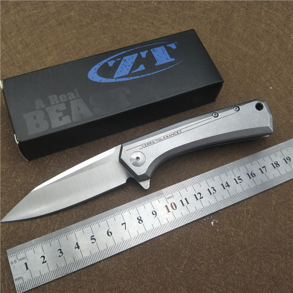 Zero Tolerance ZT 0808 Outdoor Folding Knife D2 Blade EDC Ball Bearing Pocket Flipper Camping Knife High Quality