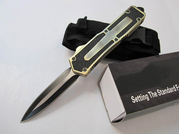 Scarab 3 models gold double edge dual action fishing self defense automatic Hunting Pocket Knife camping Knife Xmas gift for men C36 C81