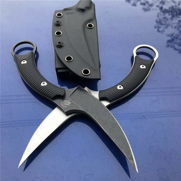 Promotion Bastinelli Mako Karambit Claw Knife 440C Stone Wash Blade Full Tang G10 Handle Outdoor Survival Tactical Knives