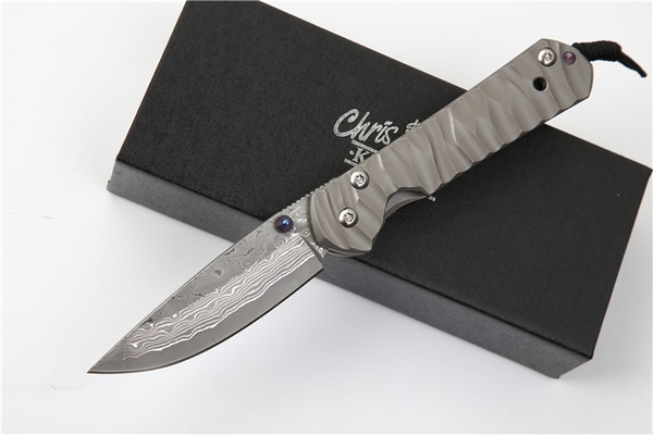 Free shipping Chris Reeve Sebenza 21 Small Knives damascus blade titanium alloy handle tactical gear edc tool gift for man