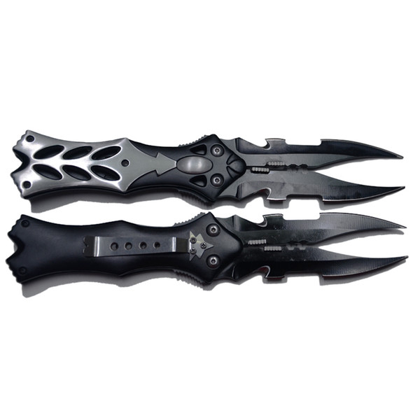 New Double Blade Pocket knife 440C Steel Cool Folding knife Aluminum-alloy Handle Hunting knife Survival Tactical Knives