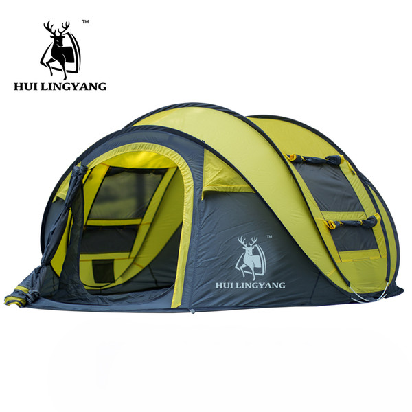 Hui Lingyang Throw Tent Outdoor Automatic Tents Throwing Pop Up Waterproof Camping Hiking Tent Waterproof Large Family Tents