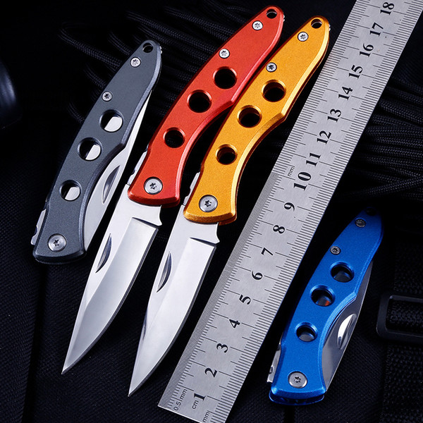 Hight quality Folding Knife Aluminum handle Bearing Flipper Pocket Knife 440C 58HRC Alloy Handle Blade Utility Outdoor Camping Knife
