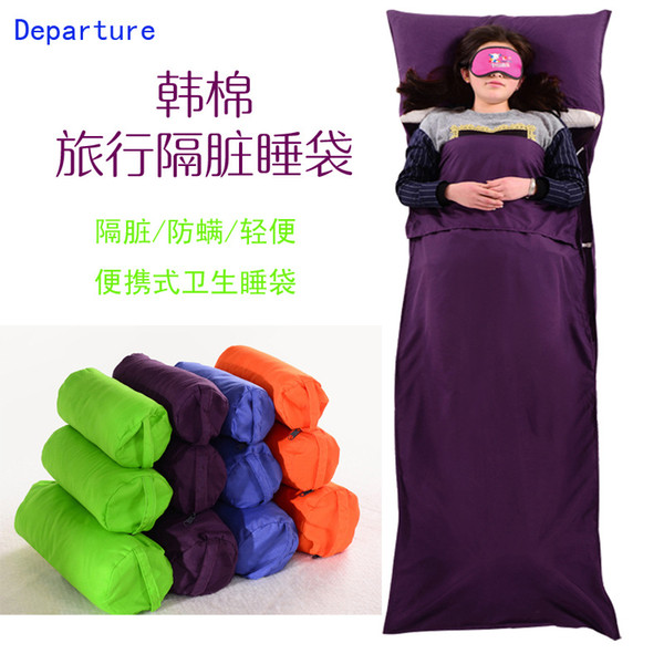 Travel sleeping bag pure cotton sanitary silk inner liner guesthouse hoteldirty insulation camping hiking fishing portable envelo