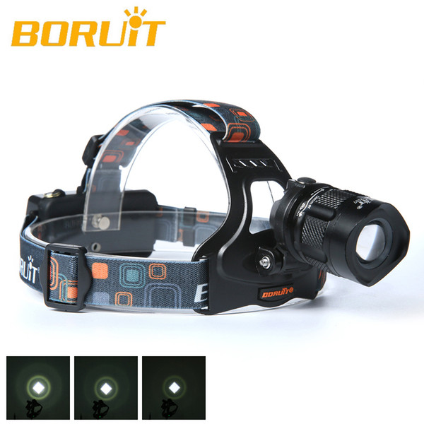 Boruit 2500LM Cree XM-L2 LED Headlight 5-Modes Headlamp Head focusing Torch+USB Charger+18650 4000mAh Batteries Fishing Camping