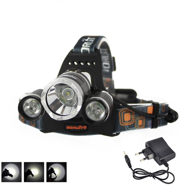 6000LM 3x XML T6 LED 2x18650 Stirnlampe Kopf Lampe Licht USB EU Ladegerät Torch Rehargeable Boruit