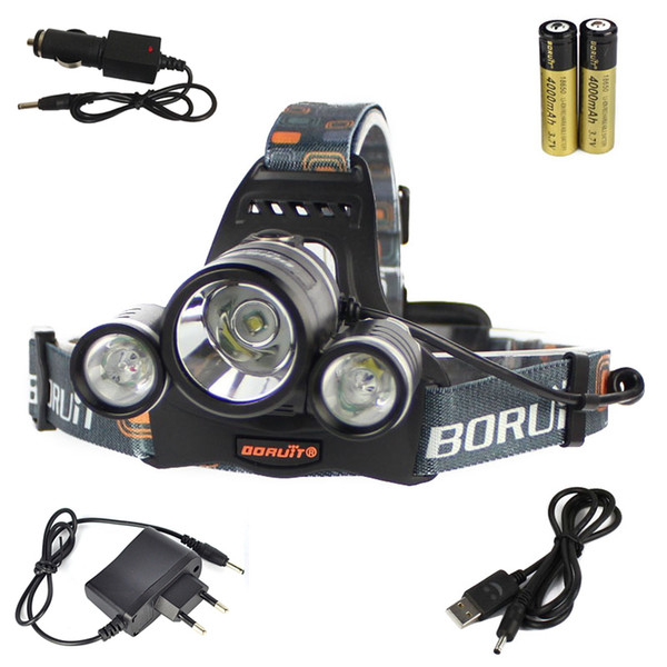 6000LM 3x XM-L T6 LED Headlamp Headlight Bicycle FISHING CAMPING Head Torch USB Lamp +2X 18650+Charger