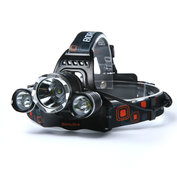 Boruit 5000LM 3x CREE XM-L T6+2R5 LED Headlight Headlamp Head Headlamps Headlight Headlamp Head Lamp Light Torch USB Lamp Charge