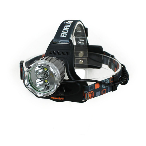 BORUIT Rechargeable 3000LM CREE XM-L 2* L2 LED Headlamp Headlight Head Torch Equipped with 360 degree rotating base