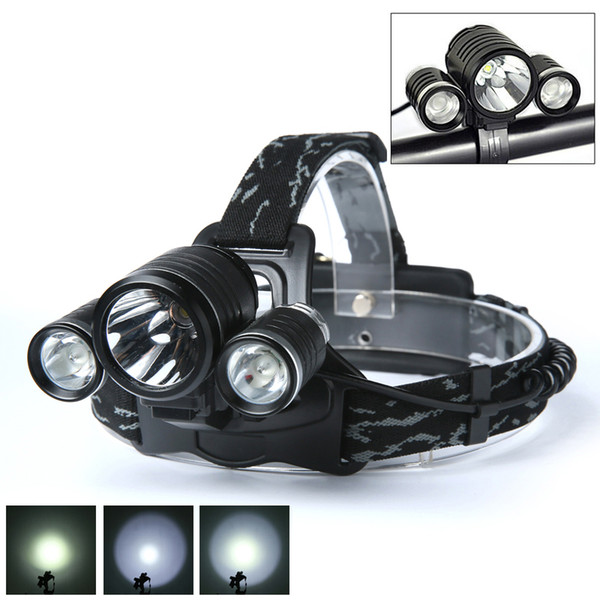 Rehargeable 8000LM T6 + 2 R5 3X Cree XM-L LED Bicycle Head Light 18650 Headlamp Torch USB Lamp Charge