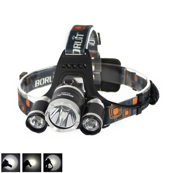 Boruit 6000LM 3x CREE XM-L T6 LED Headlight Headlamp RJ-3000 Head Headlamps Headlight Headlamp Head Lamp Light Torch USB Lamp Charge