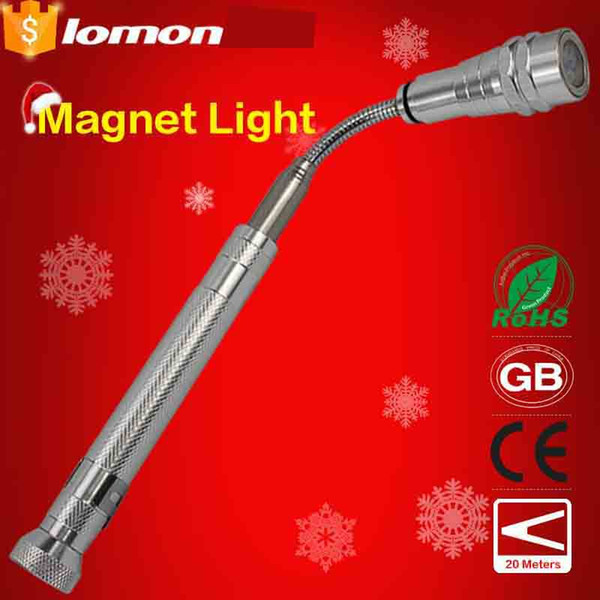 Telescopic Work Penlight Flexible 3 LED Neck Pick Up Magnetic Tool Work Light LED Flashlight magnetic Button Battery Extendable Bending Lamp