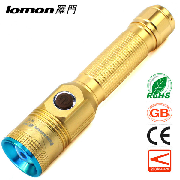 Zoomable LED Flashlight 18650 Rechargeable Red Light Telescopic Switch Zoom Torchlight Olight Hiking Outdoors Portable Aluminum Alloy Torch