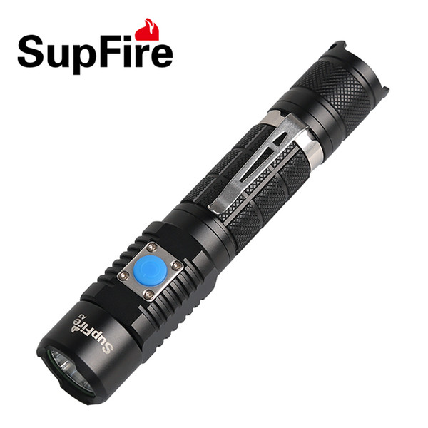 LED Flashlight Rechargeable USB Charger Torch Work Tool Light Pocket Clip Flashlight XML2 U2 Super Bright Tail Switch Control Wide Range