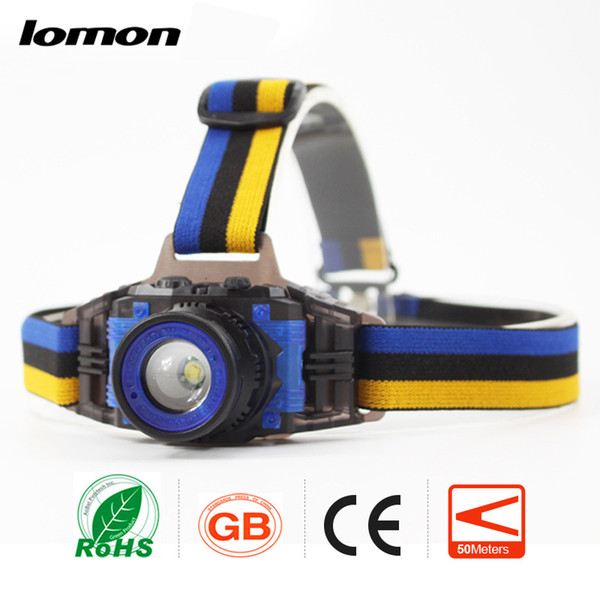 Purple/White Light Zoom LED Headlamp Waterproof Outdoor Sports Lighting 4 Modes Zoomable Rechargeable Headlight Catch scorpion Special Torch