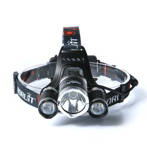 BORUIT 10000LM 3x XML T6+2R5 LED Headlight Headlamp Head Headlamps Headlight Headlamp Head Lamp Light Torch USB Lamp Charge