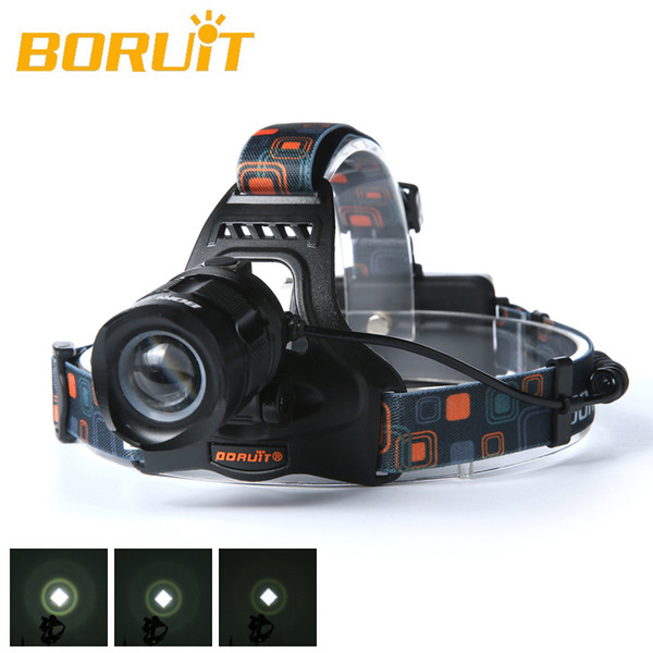 Boruit 2500LM Cree XM-L2 L2 LED Headlight 5-Modes Headlamp Head Torch 360 degree rotating focusing Multifunctional charging.