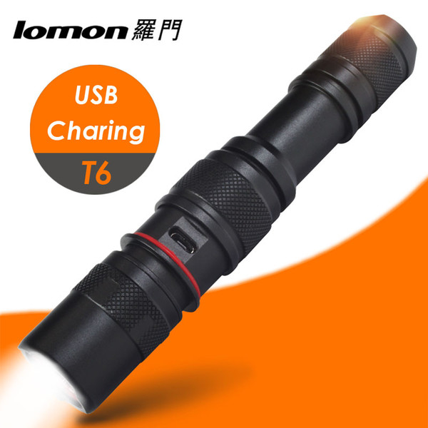 LED Flashlight USB Input Slim XML T6 18650 Rechargeable Battery LED Flash Light 1000 Lumens 3 Modes Torch Handy Portable Outdoor Tactical