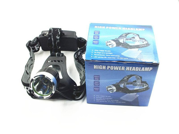 Good price, 2016 Hot sale 1800 Lumens CREE XM-L T6 Headlamp Headlight Flashlight accessories AC Charger Free DHL