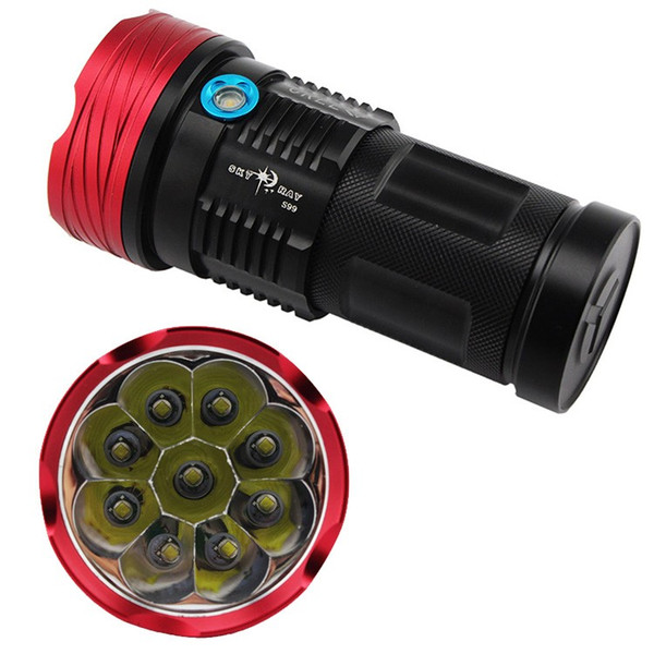 SKYRAY King 15000 lumens CREE XM-L 9T6 LED Flashlight Torch For Camping Hiking Hunting Work Lamp Free DHL