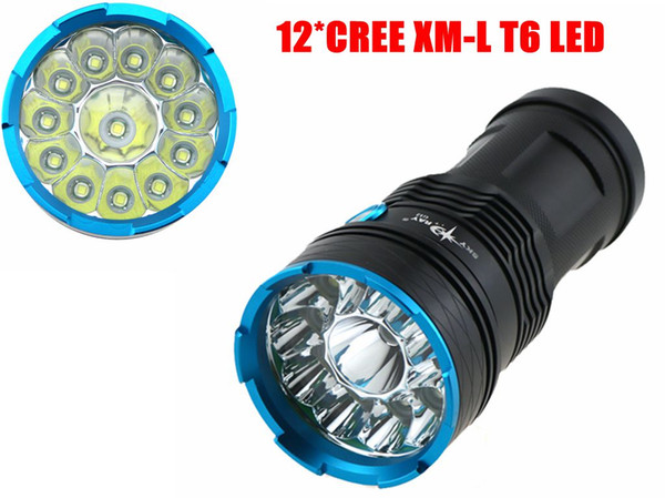 New High Power 12000LM 12T6 LED Flashlight Electric Torch Light Lamp Linternas 3-Mode 18650 Free Shipping