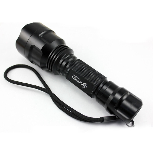 Free DHL, Portable Ultrafire C8 CREE XM-L T6 LED Torches LED Flashlights Torch Light 1300Lumens 18650 Battery